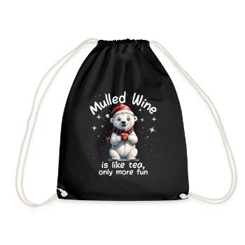 Christmas Market Funny Mulled Wine Drink Sayings - Drawstring Bag - black - Front