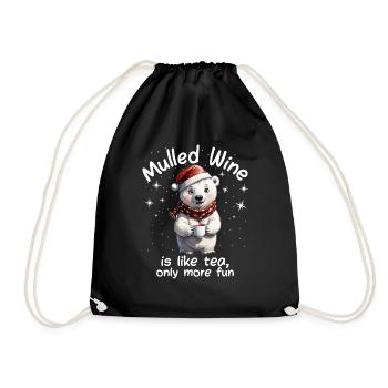 Christmas Market Funny Mulled Wine Drink Sayings - Drawstring Bag - black - Front
