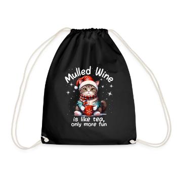 Christmas Market Funny Mulled Wine Drink Sayings - Drawstring Bag - black - Front