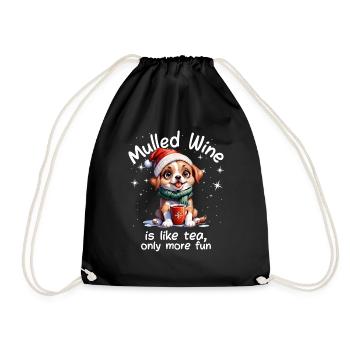 Christmas Market Funny Mulled Wine Drink Sayings - Drawstring Bag - black - Front