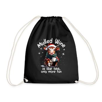 Christmas Market Funny Mulled Wine Drink Sayings - Drawstring Bag - black - Front