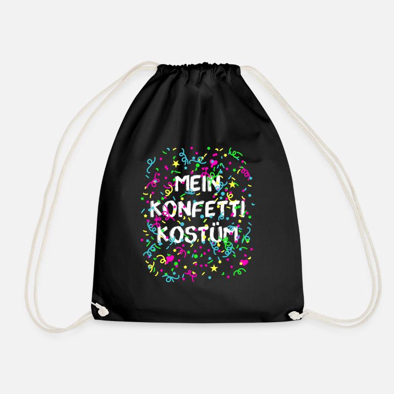 Mein Konfetti Kostüm Alaaf Helau Karneval - Turnbeutel - Schwarz