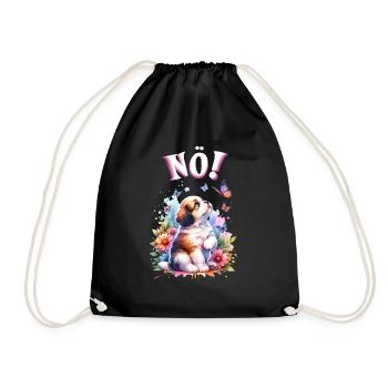 Dog funny saying nope! for dog lovers - Drawstring Bag - black - Front