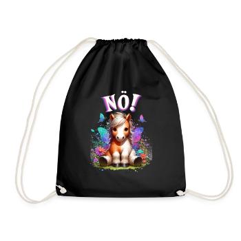 Drôle de cheval qui dit non ! pour les amoureux des chevaux - Sac de sport léger - noir - Devant