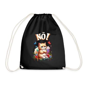 Chat drôle de dire non ! Pour les amoureux des chats - Sac de sport léger - noir - Devant