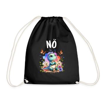 Dinosaur Dinos Saying Nope for Boys and Girls - Drawstring Bag - black - Front