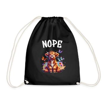 Highland Cow dit non aux garçons et aux filles - Sac de sport léger - noir - Devant
