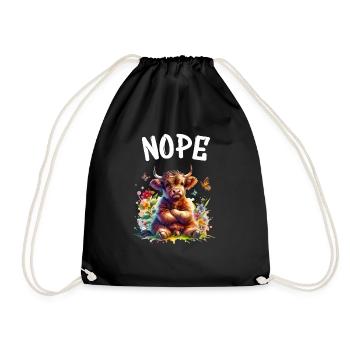 Highland Cow dit non aux garçons et aux filles - Sac de sport léger - noir - Devant