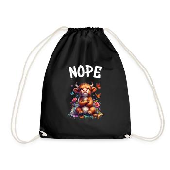 Highland Cow dit non aux garçons et aux filles - Sac de sport léger - noir - Devant