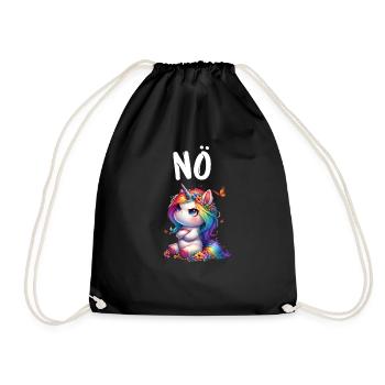 Licorne disant non Garçon et fille Créature mythique - Sac de sport léger - noir - Devant