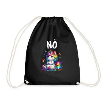 Licorne disant non garçon et fille créature mythique - Sac de sport léger - noir - Devant