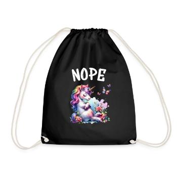 Licorne disant non Garçon et fille Créature mythique - Sac de sport léger - noir - Devant