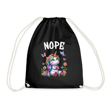 Licorne disant non Garçon et fille Créature mythique - Sac de sport léger - noir - Devant