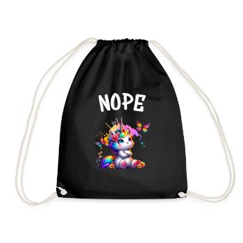 Licorne disant non Garçon et fille Créature mythique - Sac de sport léger - noir - Devant