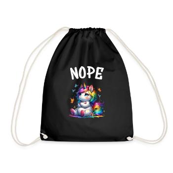 Licorne disant non Garçon et fille Créature mythique - Sac de sport léger - noir - Devant
