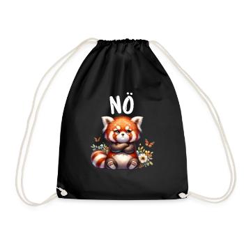 Red Panda Funny Saying Nope Fire Fox - Drawstring Bag - black - Front