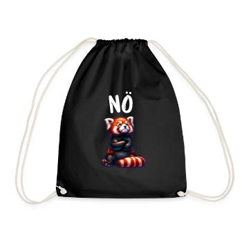 Red Panda Funny Saying Nope Fire Fox - Drawstring Bag - black - Front