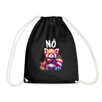Red Panda Funny Saying Nope Fire Fox - Drawstring Bag - black - Front
