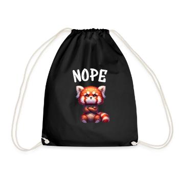 Roter Panda Lustiger Spruch Nope Feuerfuchs - Turnbeutel - Schwarz - Vorne