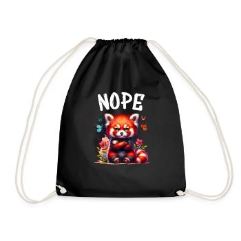 Panda roux Drôle de dicton Nope Renard de Feu - Sac de sport léger - noir - Devant