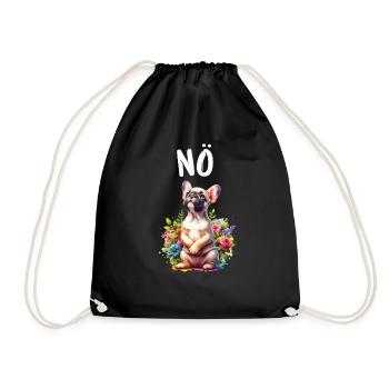 French Bulldog Saying Nope Dog Lover - Drawstring Bag - black - Front
