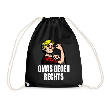 Omas gegen rechts - Turnbeutel - Schwarz - Vorne