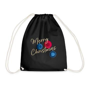 Frohe Weihnachten! - Turnbeutel - Schwarz - Vorne