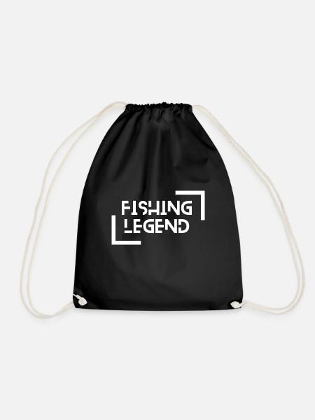fishing legend fisherman fishing - Turnbeutel - Schwarz