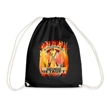 Fire brigade camaraderie gift voluntary - Drawstring Bag - black - Front