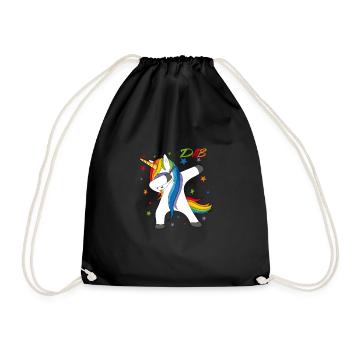 Dab dabbing unicorn unicorn gift - Drawstring Bag - black - Front