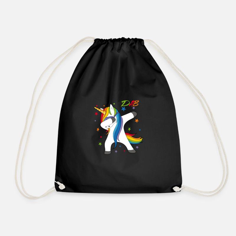 Dab dabbing unicorn einhorn geschenk - Turnbeutel - Schwarz