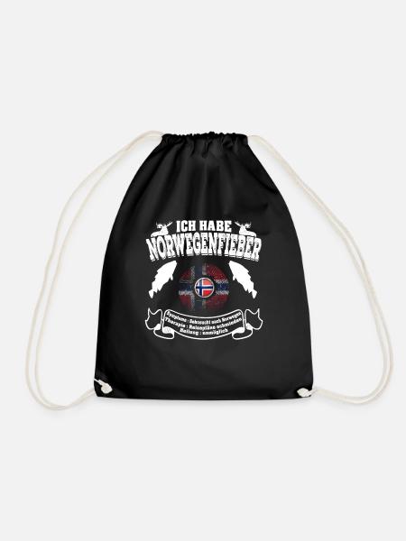 Ich habe Norwegenfieber Geschenk Tour 2019 - Turnbeutel - Schwarz
