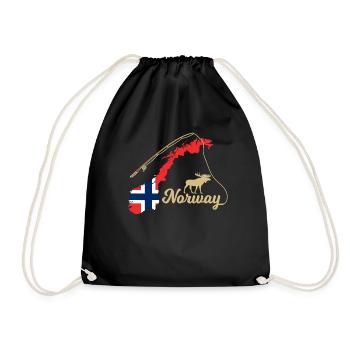 Drapeau de la Norvège cadeau d'orange ange - Sac de sport léger - noir - Devant