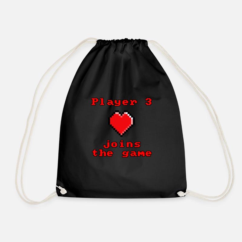 Player 3 joins the game - Drawstring Bag - black