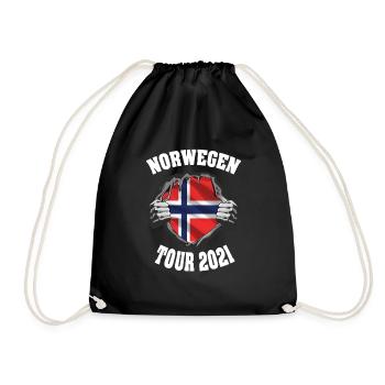 Norwegen Angel und Fischer Design - Turnbeutel - Schwarz - Vorne