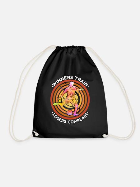 Soccer Motivation | Retro Colorful Shirt - Drawstring Bag - black