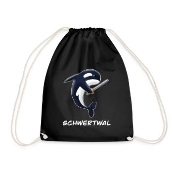 Schwertwal Orka mit Schwert in der Flosse - Turnbeutel - Schwarz - Vorne