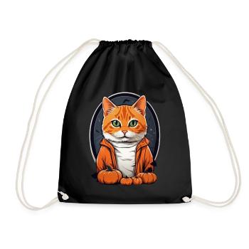 Halloween Katze - Turnbeutel - Schwarz - Vorne