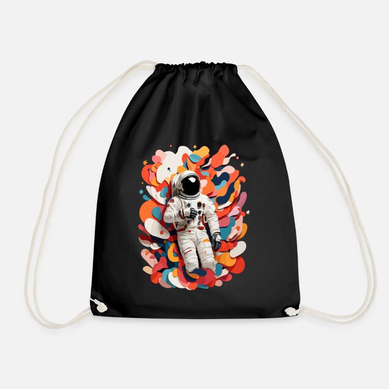 Bunte Astronauten Bild - Turnbeutel - Schwarz