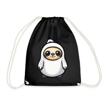 paresseux Halloween bande dessinée fantôme - Sac de sport léger - noir - Devant