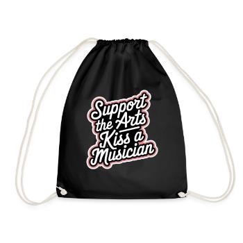 Support The Arts Kiss A Musician 4 - Turnbeutel - Schwarz - Vorne