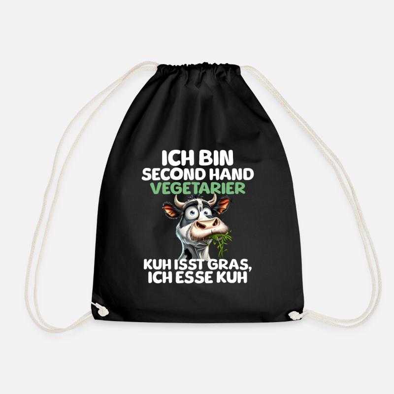 Second Hand Vegetarier - Turnbeutel - Schwarz