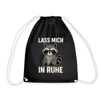 Raton laveur avec le dicton – Laissez-moi tranquille - Sac de sport léger - noir - Devant