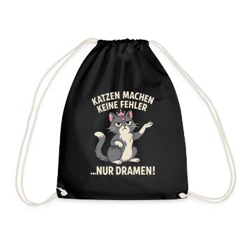 Katze macht Drama kein Fehler Design - Turnbeutel - Schwarz - Vorne