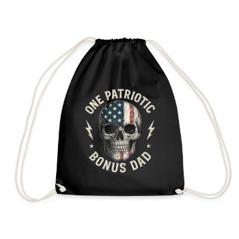 Papa bonus avec drapeau tête de mort - Sac de sport léger - noir - Devant
