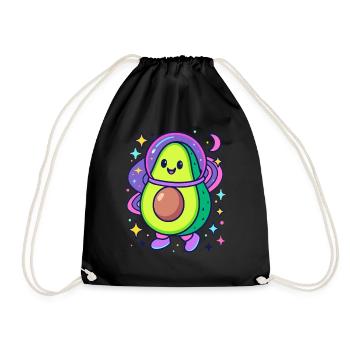 Avocado Astronaut im Weltall - Turnbeutel - Schwarz - Vorne