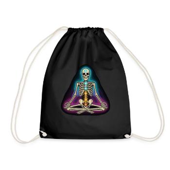 Yoga du squelette - Posture des chakras - Sac de sport léger - noir - Devant