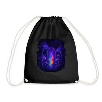 Magic Mushroom - Mushroom Forest Portal - Drawstring Bag - black - Front