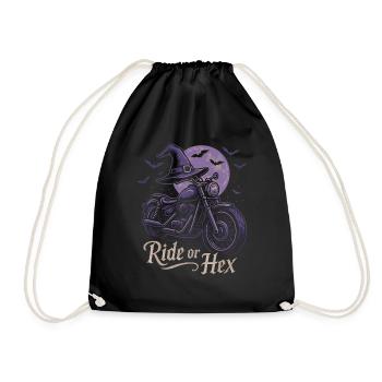 Balade de sorcière à moto à la pleine lune - Sac de sport léger - noir - Devant