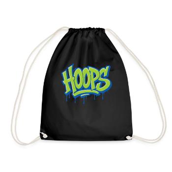 Hoops Basketball Sport Geschenkidee BBall - Turnbeutel - Schwarz - Vorne